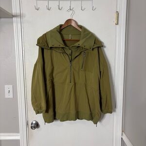 Free People Movement Venture Green Pullover Sweatshirt Oversized NWOT